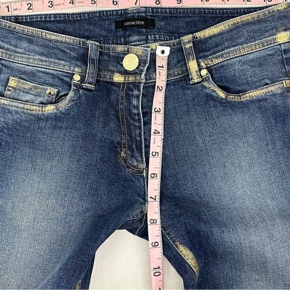 Caractere Milano Italy Women’s size 6 Gold Trim Skinny Stretch Jeans - Picture 13 of 16